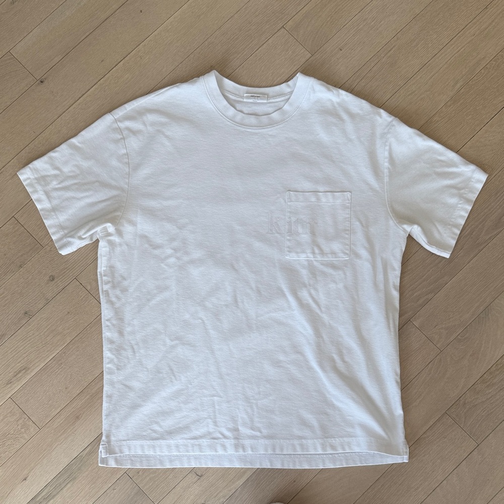 Kith Flocked Logo Pocket T Shirt White Size Medium